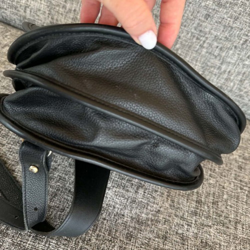 Longchamp vintage leather backpack used, black