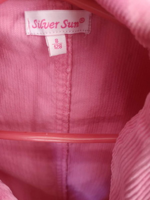 Girls' pink blazer size 128, 8 years, like new