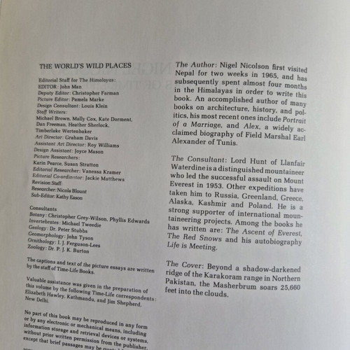 The Himalayas-The worlds wild places book used, English