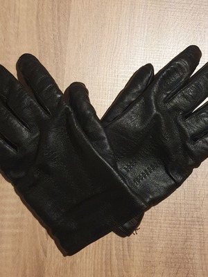 Hugo Boss men's leather gloves black like new, size 9.5