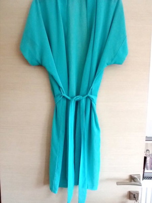 Nota Lingerie short robe used, aqua blue, size M/L