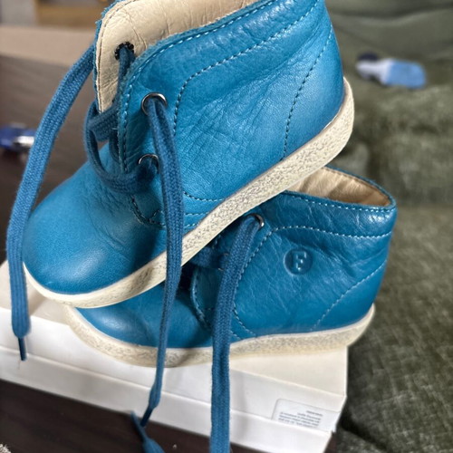 Falcotto blue baby boots size 20 like new, leather