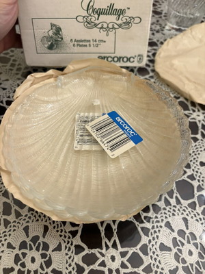 Πιατάκια γλυκού Coquillage σε σχήμα κοχυλιού, σετ 6, Arcroc