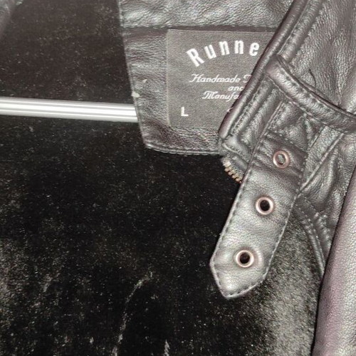 Men's jacket imitation leather used, size L, black
