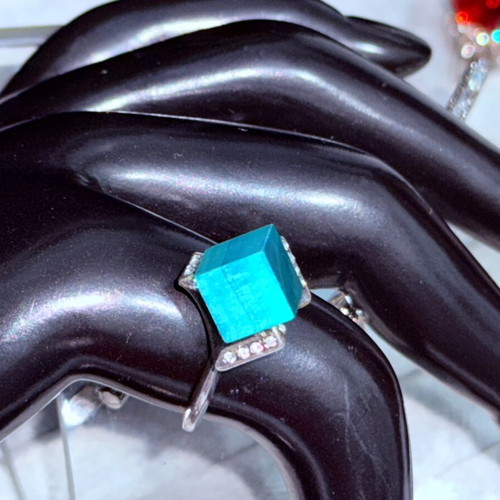 Silver ring with malachite Jenavi new, green