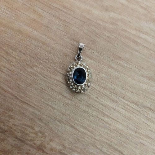 Silver 925 pendant new, blue and silver