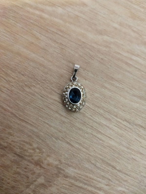 Silver 925 pendant new, blue and silver