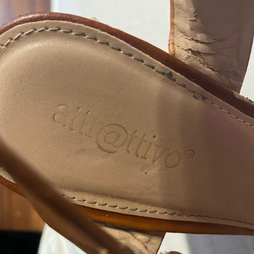 Attrattivo platform sandals like new, brown leather straps, 15 cm heel