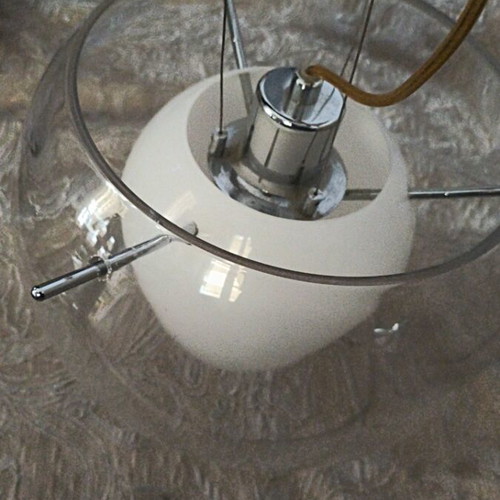 Gypsum board glass light with silver like new