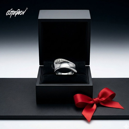 Adagio 925 Silver Ring with White Zircon, New