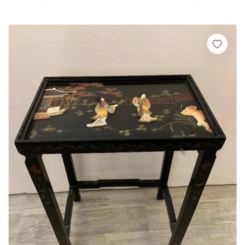 Chinese furniture set like new with mother-of-pearl and jade inlays