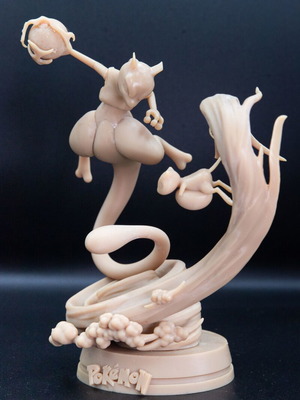 Εκτυπωμένη 3D αβάφτη φιγούρα Pokemon Mewtwo vs Mew κατόπιν παραγγελίας
