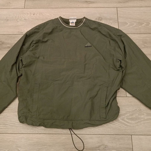 Adidas Vintage Crewneck Windbreaker used, military green