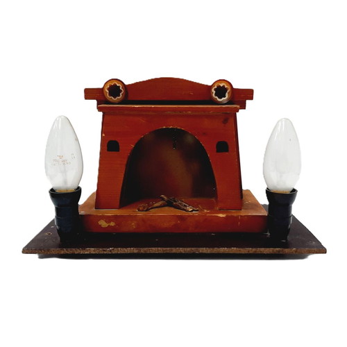 Vintage night lamp fireplace Bulgarian style with textolite base