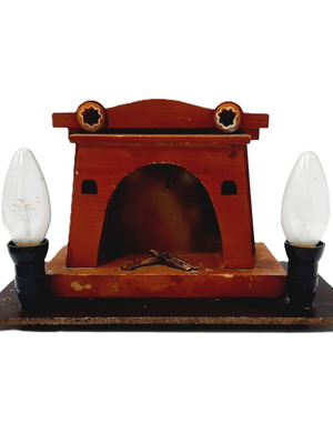 Vintage night lamp fireplace Bulgarian style with textolite base
