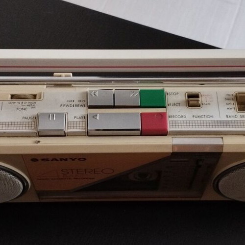 SANYO radio cassette player used, portable collectible