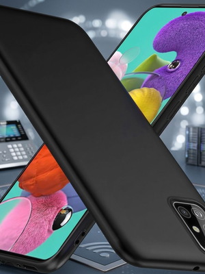 Matt Back Cover Silicone Case 1.2mm Black for Galaxy A51