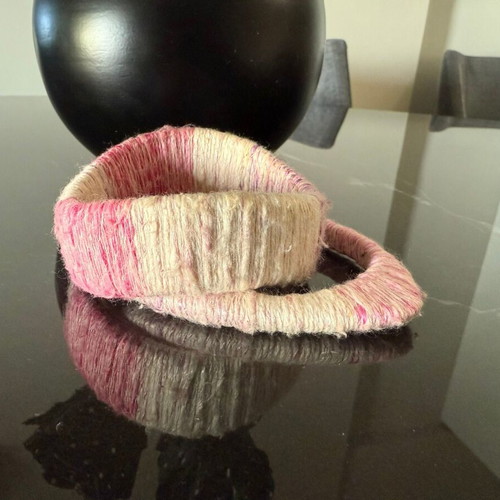 Set of 2 handmade bracelets by Anna Maria Lambert used, pink cotton thread