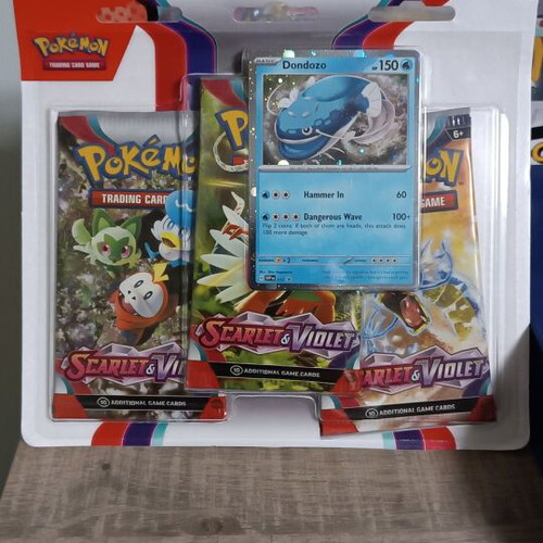 Pokemon Scarlet & Violet 3-Pack Blister with Dondozo Promo Card sealed
