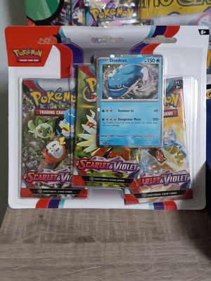Pokemon Scarlet & Violet 3-Pack Blister with Dondozo Promo Card sealed