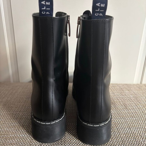Designer Black Combat Boots Claudie Pierlot Size 40 Like New