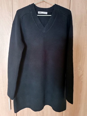 Zara knitted dress size M like new, navy blue