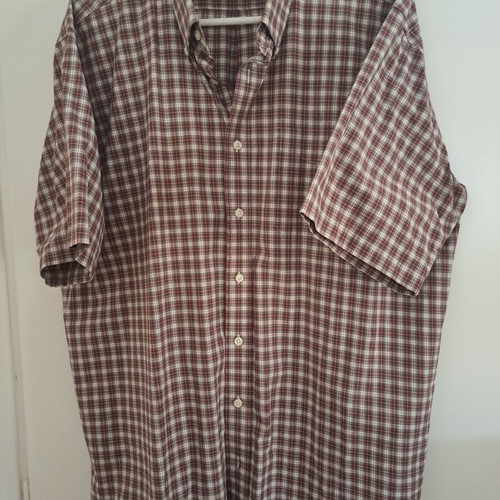 L.L.Bean short sleeve shirt new, size XL XXL, beige and brown