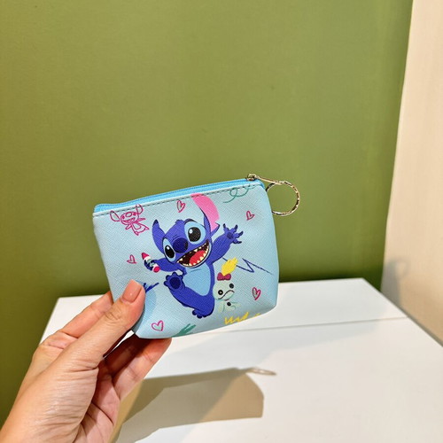 Stitch Wallet with Zipper and Ring like new, blue