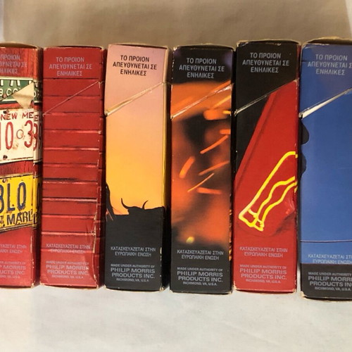 Collectible Marlboro empty cigarette packs used