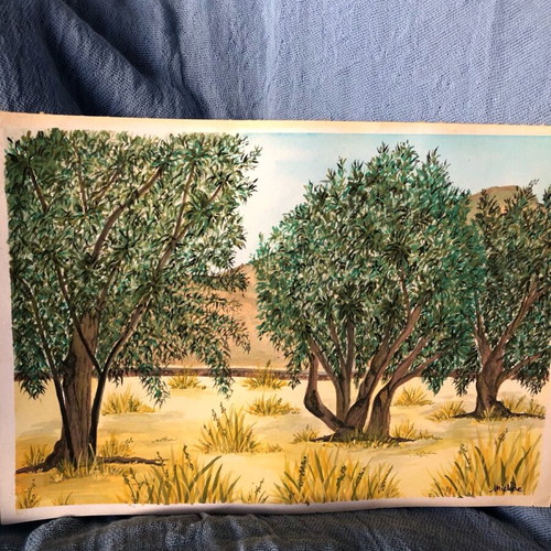 Watercolour painting of olives new, size 21x29