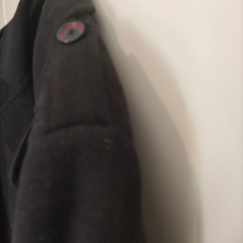 Montgomery men's coat 50% wool 50% trevira like new, leather sleeves