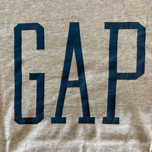 Gap kids' t-shirt used, gray and blue, age 14