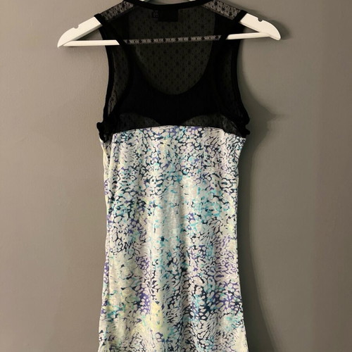 John Richmond lace tank top new, size S, black and multicolor