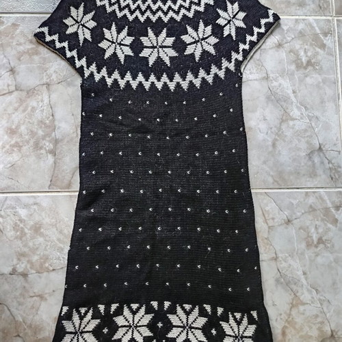 Winter dress made in Italy, new, wool, black and white