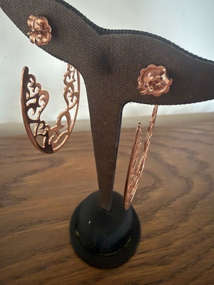 925 Silver Earrings in Rose Gold Tone like new