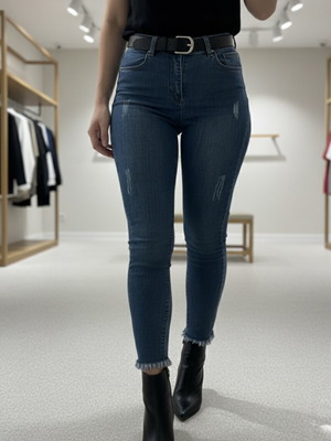 Women's blue jeans like new, high waist and fitted XS