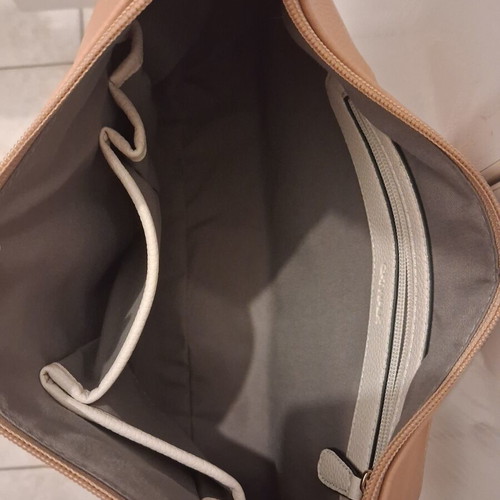 Catwalk shoulder bag, white and tan