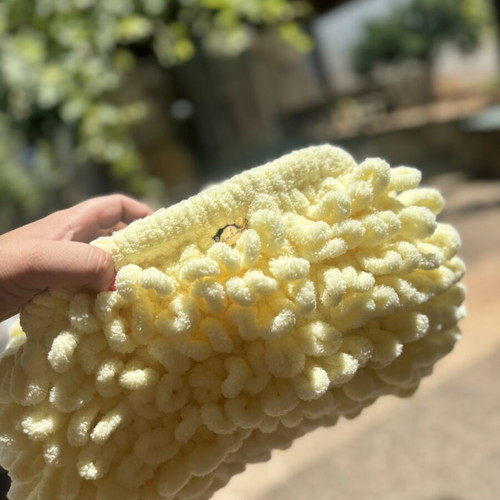 Puffy bag new, handmade yellow