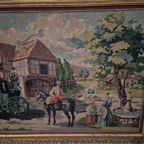 Large embroidered gobelin painting used with carriage