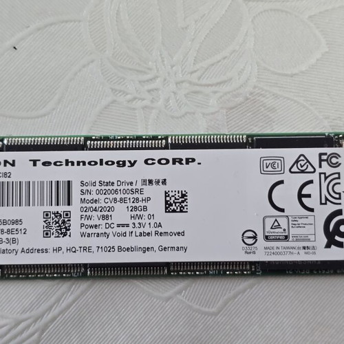 M2 NVME LiteOn CV8-8E128 SSD 128GB used, PCI Express 3.0