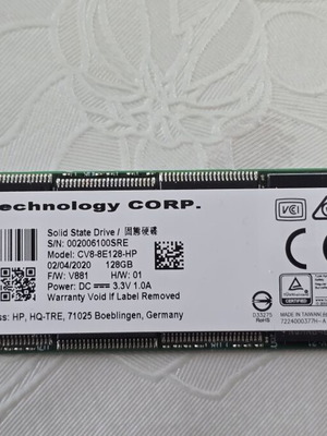 M2 NVME LiteOn CV8-8E128 SSD 128GB used, PCI Express 3.0