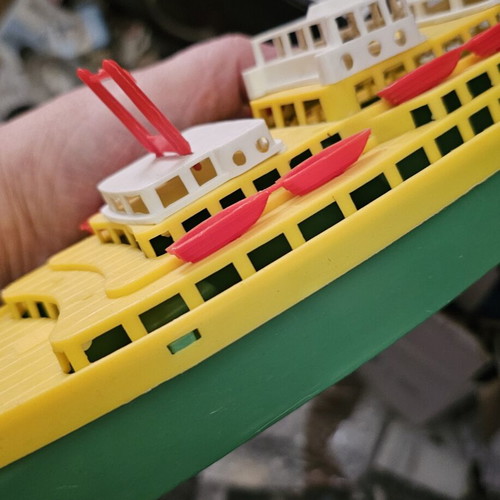 Plastic Cruise Ship Toy used, rare Greek 70s