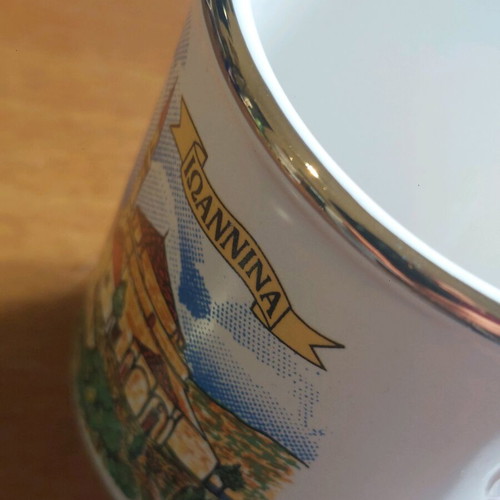 Handmade porcelain cup with 24k gold details like new