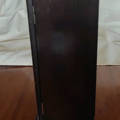 Jewelry cabinet used, wooden with wind-up music box