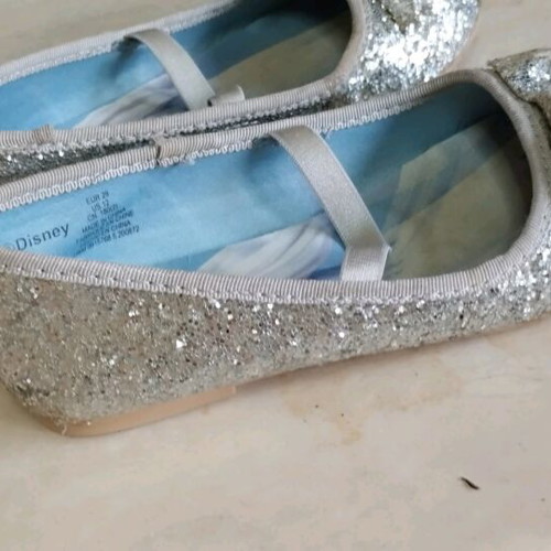 Elsa Frozen silver ballerina shoes with glitter size 29 used