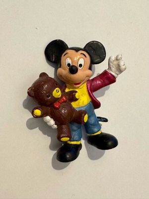 Mickey Mouse figure like new, authentic Disney with teddy bear