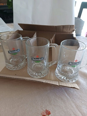 Ποτήρια μπύρας Heineken καινούργια, πακέτο 3, 300 ml