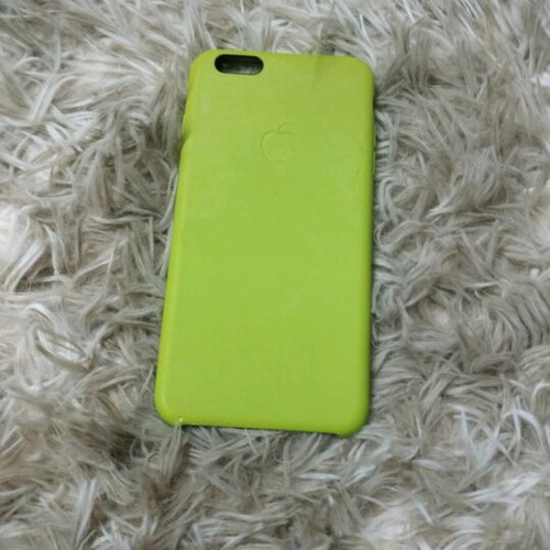 iPhone case used silicone pistachio with signs of wear