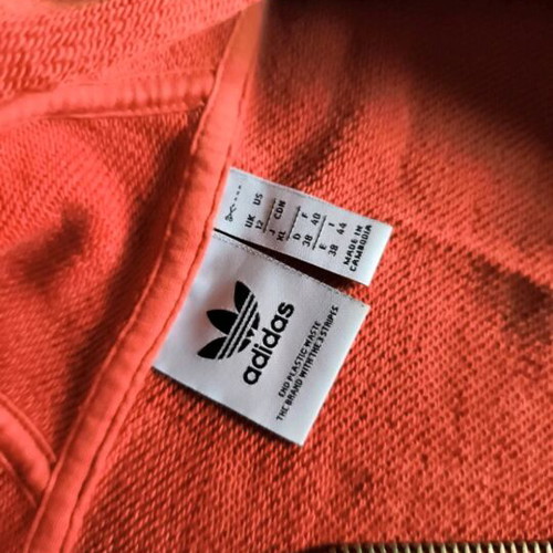 Adidas jacket orange size M like new with hood