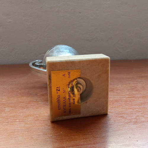 Small Champions League replica trophy on marble base like new, 2000s
